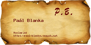 Paál Blanka névjegykártya